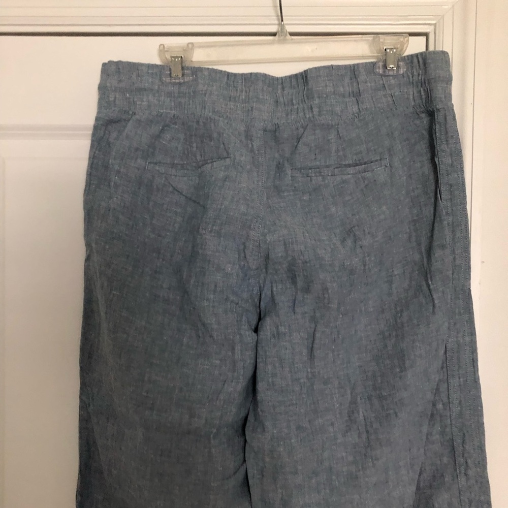 Athleta Blue Linen Cabo Wide Leg Pants - Picture 6 of 7